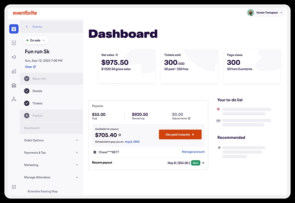 Eventbrite Dashboard