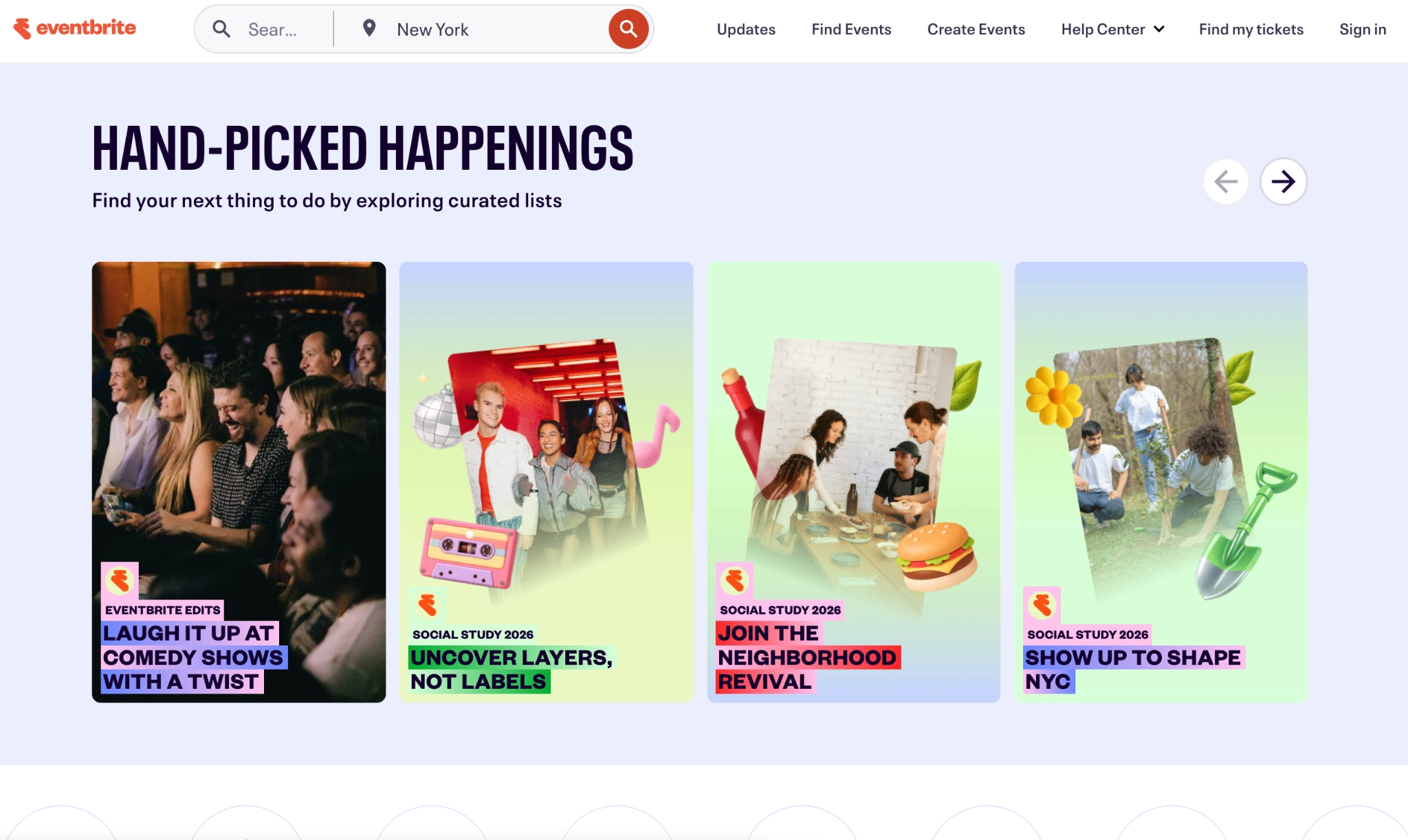 eventbrite handpicked happenings