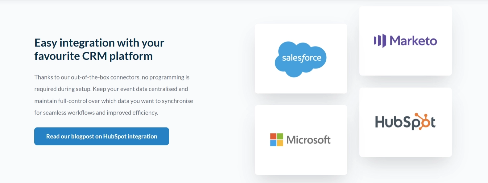 Easy integration with favourite CRM platform