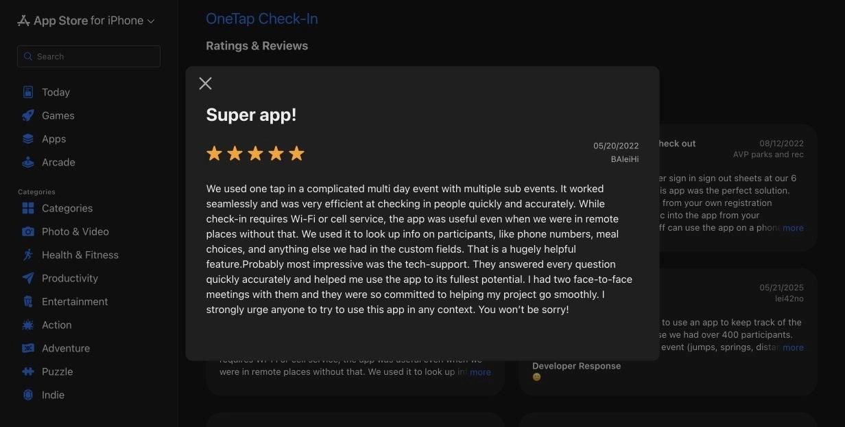 onetap check in