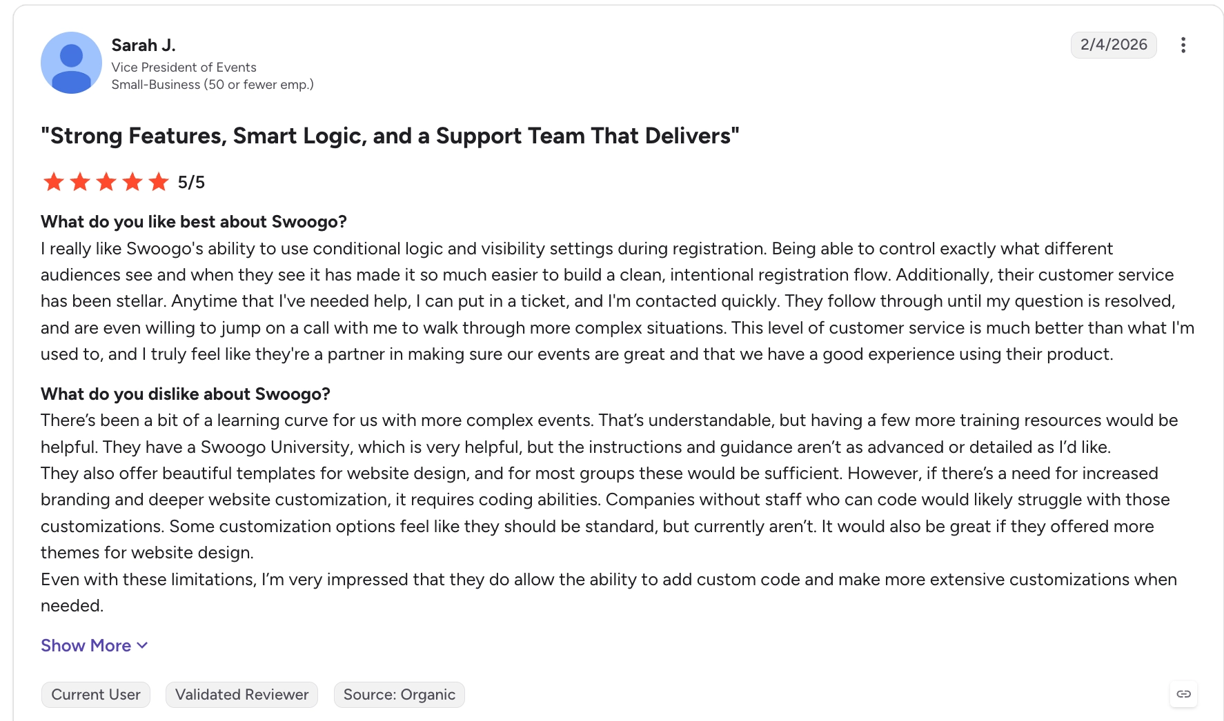 strong features smart logic and a support team that delivers swooge