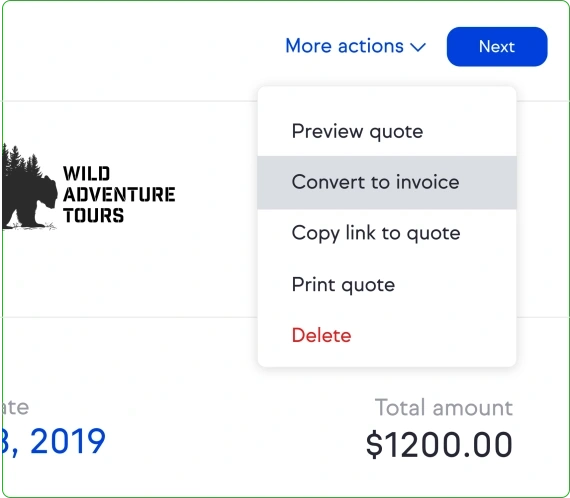 convert to invoice